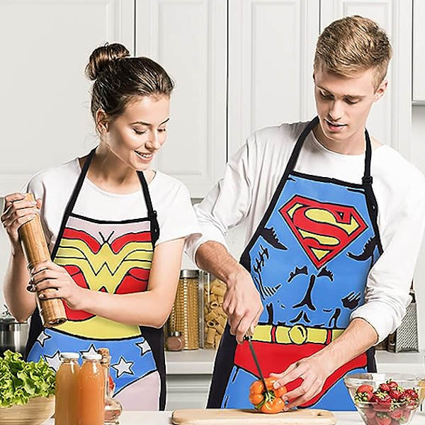 Personligt förkläde för män och kvinnor (2 stycken), Vattentätt förkläde Justerbart Kockmatlagning Förkläde Bakning Grill Hushållning 2-delars set Damkit