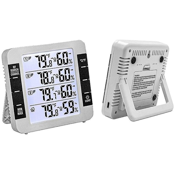Digital hygrometertermometer med LCD-bakgrundsbelysning, fukt- och temperaturmätare i realtid, max/min-registrering
