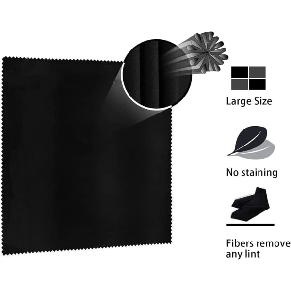 Set med 40 (svart+grå) mikrofiberglasögon rengöringsduk mikrofiber