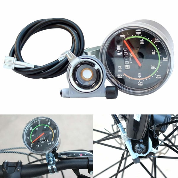 Sykkelmekanisk speedometer, universell sykkel, vanntett mekanisk kilometerteller
