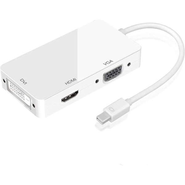 OZVAVZK Mini DisplayPort till HDMI VGA DVI Kabeladapter 1080p 3-i-1 Thunderbolt Mini DP till HDMI VGA Konverterare, för MacBook Microsoft Lenovo Thinkpad