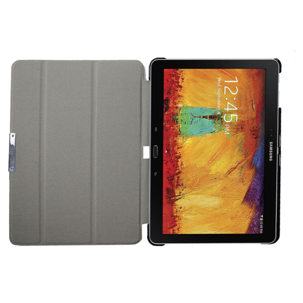 (Svart) för Samsung Note 10.1 2014-utgåvan läderfodral - SM-P600/P601/P605, handledshållare, droppsäkert TabS7FE, horisontellt och vertikalt roterbart