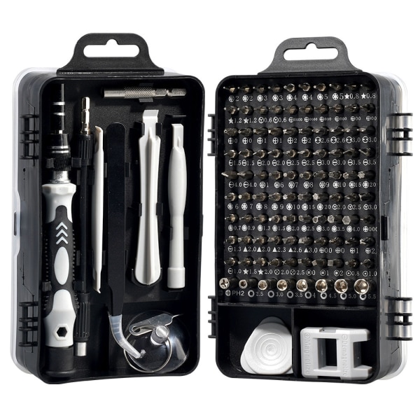 Precisionsskruvmejselset, skruvmejselset professionella reparationsverktyg 115 i 1 set Multifunktionell magnetisk skruvmejsel för Iphone Laptop Mac Watch To