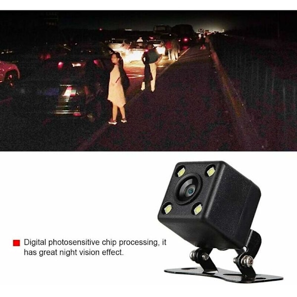 Övervakningskamera för inom- och utomhusbruk, för bilens backkamera, backkamera IP68 Vattentät 8 LED Backup Parkerings Mörkerseende Parkering