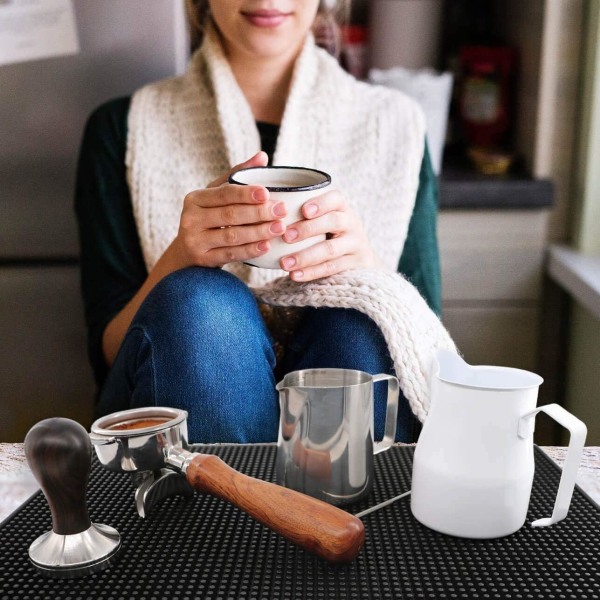 Kaffe Espresso Tampningsmåtte Skridsikker Silikonmåtte til Kaffemaskine Barista Tampningsmåtte Espresso Tampermåtte Kaffe Tampmåtte Tamper Tilbehør 15x30cm