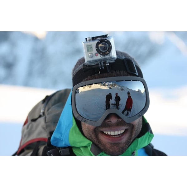 GoPro/Action-kameran päähihnakiinnike, urheilu- ja ulkoilukameran päähihna, yhteensopiva GoPro-, Hero Session-, DJI-, Osmo- ja Action-kameroiden kanssa (GP-HDS