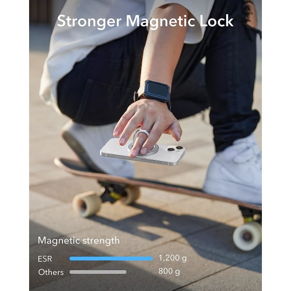 Silver-ring magnetisk telefonhållare, kompatibel med MagSafe Phone
