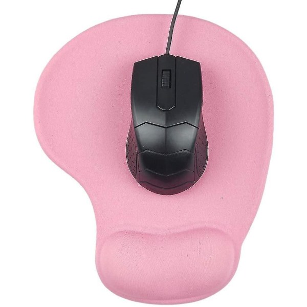 Skrivebords-musematte med gel-håndleddstøtte - Ergonomisk skrivebords-musematte håndleddstøtte - Design Gamepad Pad gummibase for bærbar datamaskin (01pink)