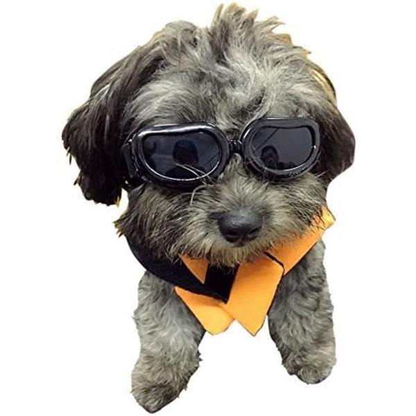Hunde Goggles, Solbriller til kæledyr, Sammenfoldelige Hunde Goggles UV Beskyttelse Solbriller (Sort)
