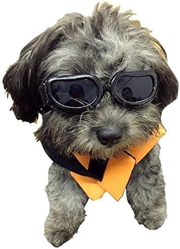 Hundebriller, Solbriller til kæledyr, Foldbare Hundebriller UV-beskyttende Solbriller (Sorte)