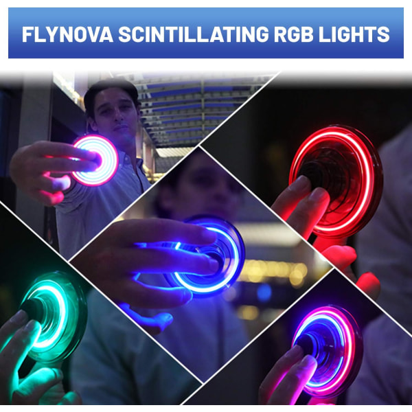 Håndstyret minidrone, flyvende boldlegetøj, mini spinnerdrone med 360° roterende og skinnende LED-lys, lille helikopter UFO indendørs udendørs sjov f