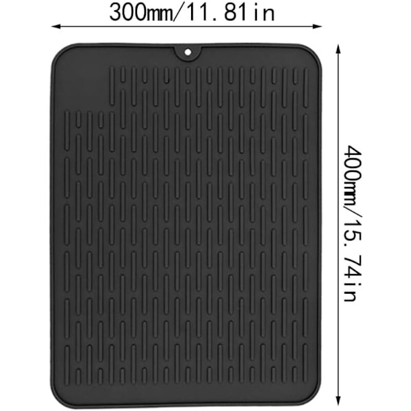 Carattoy Tepper Silikon Vask Propp Kjøkken Svart Oppvask Teppe Bedrift Vask 40x30cm Varmebestandig og Sklisikker for Matlaging