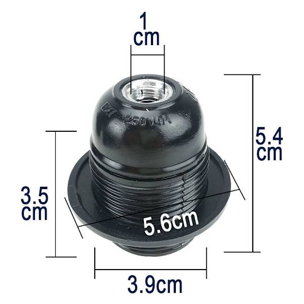 E27 pæreholder, 4 stk. E27 fatning, E27 fatning pære, solid pæreholder, sort adapter fatning, lampe fatning dekoration cafe køkken