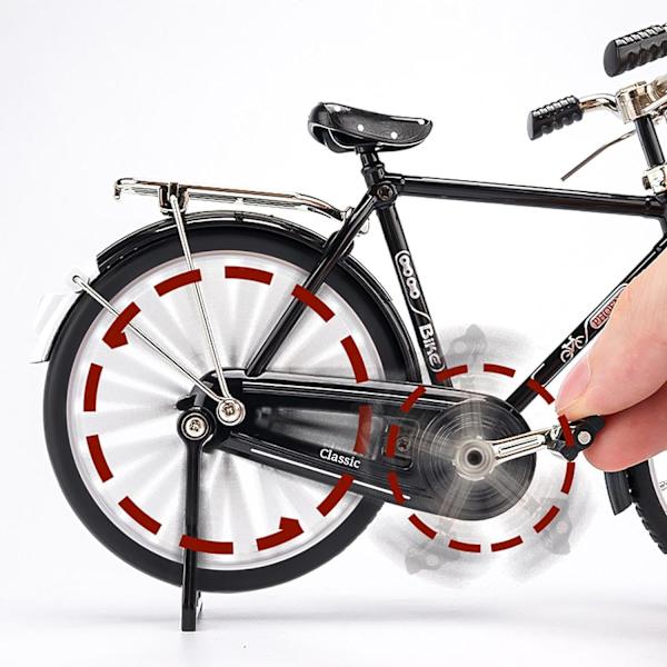 Legering bilmodel, mini retro stil klassisk sort DIY samlet cykel legetøj, simulation stil model desktop dekoration.