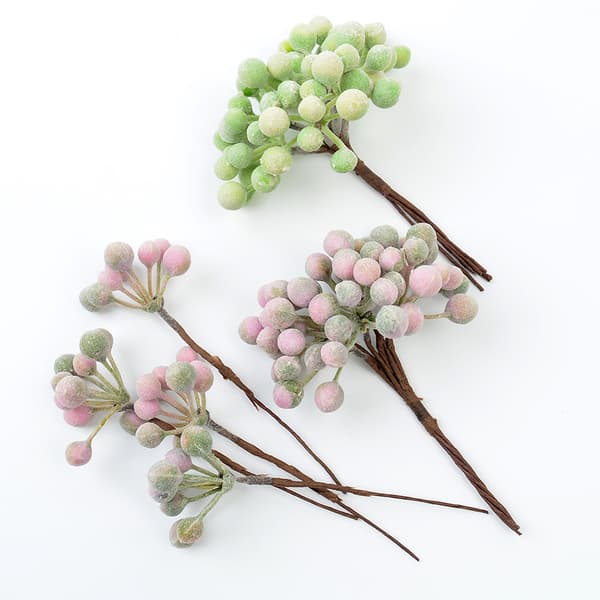 Kunstig kunstig blomsterbukett dekorasjon 2 stk (rosa, grønn)