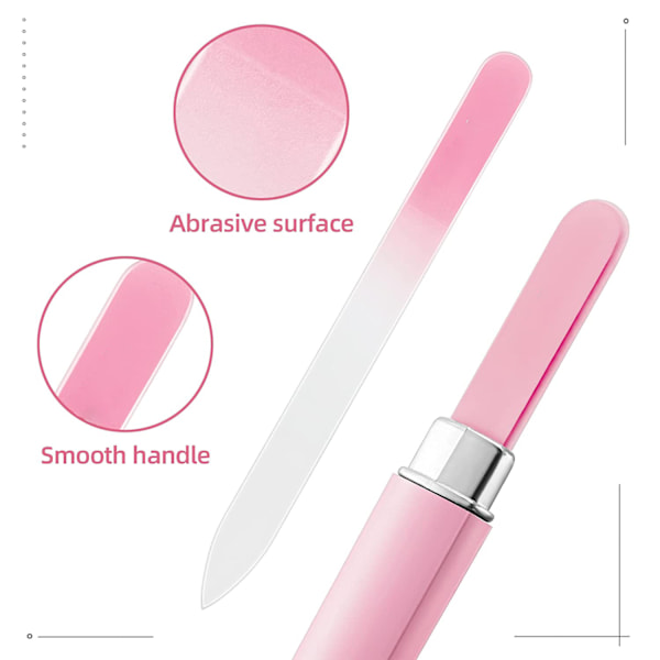3 stk. 14 cm negleslibemaskiner, glas negleslibemaskiner i et rør