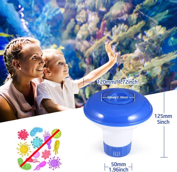 Flydende diffusor til swimmingpools og boblebade, flydende klordispenser diffusor til klortilsætning