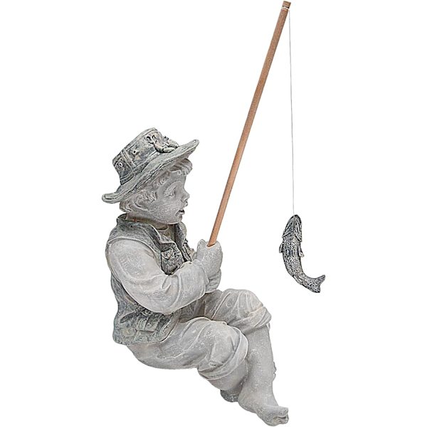 Design Frédéric le Petit Pêcheur d'Avignon Fiskerstatue for hage, 14cm, polyresin, to steinfarger