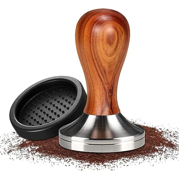 Kaffe Tamper, Kaffe Tamper, Espresso Tamper, Rustfrit stål Kaffe Press Tamper med silikonepude, Designer Kaffe Stempel Sæt, Kaffe Press Tamper