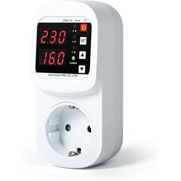 Overspenningsvern beskyttende for automatisk spenningsstrøm, voltmeter for strøm overspenningseffekt/justerbar underspenning AC220V 16A (standard dobbel)