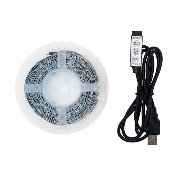 LED 5M RVB LED Lysstripe LED Band Kontrollert av Bluetooth App Fjernkontroll Flerfarget Lys Eventyr Dimmbar med Musikk er egnet for ho