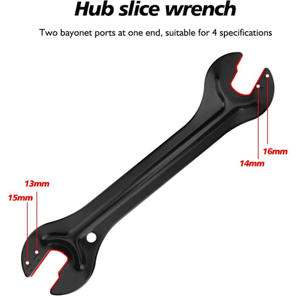 2 stk. 4-i-1 Konisk NØGLE, 13/14/15/16mm Konisk NØGLECYKEL Reparationsværktøj/Hjulnøgle/Reparationsnøgle Bagakselnøgle Mountainbike Cykel Rep