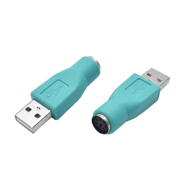 USB-urosliitin naaras PS2-liittimeen, sovitinliitin, vihreä