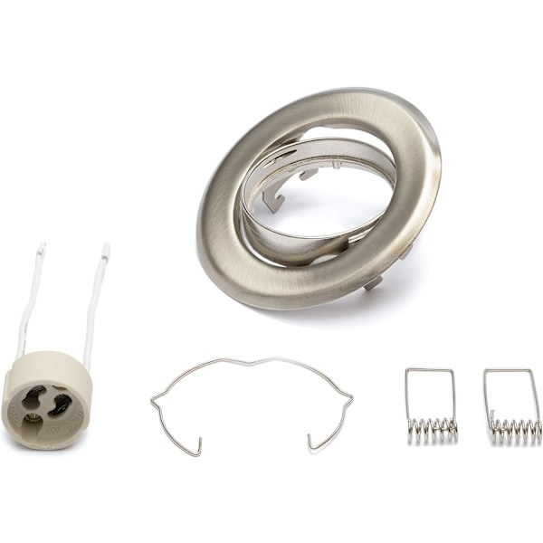 10x GU10 Infällda Spotlights Set - 10 st Monteringsram I Vit Med GU-10 Sockel För LED Eller Halogenlampor, 30° Vridbar, Rund