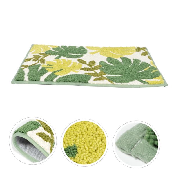 Kylpyhuoneen lattiamatto, ylellinen mikrokuitukylpyhuonematto, liukumaton kylpyhuonematto, harmaa kylpyhuonematto, sisäkasvien muotoilumatto, polyesteriä imevä takamatto 40x60