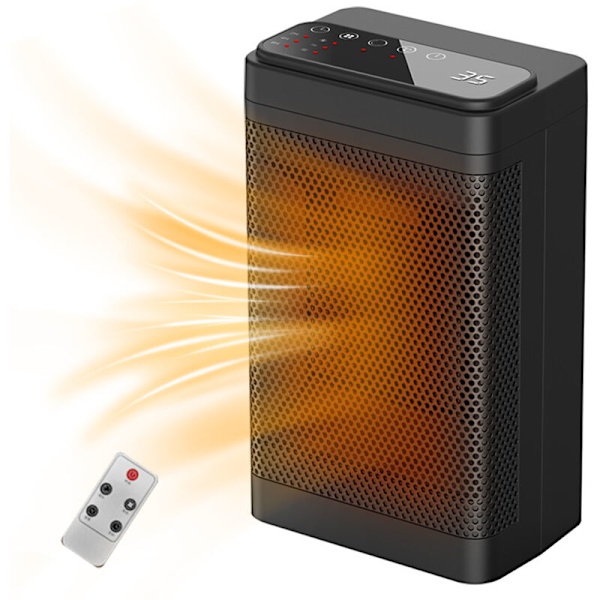 Husholdningsoppvarming 3 hastigheter berøringsskjerm T-taktil mini elektrisk 1500W høy effekt 12t midtbane Lite kontor Ptc Rask oppvarming Stille oppvarming