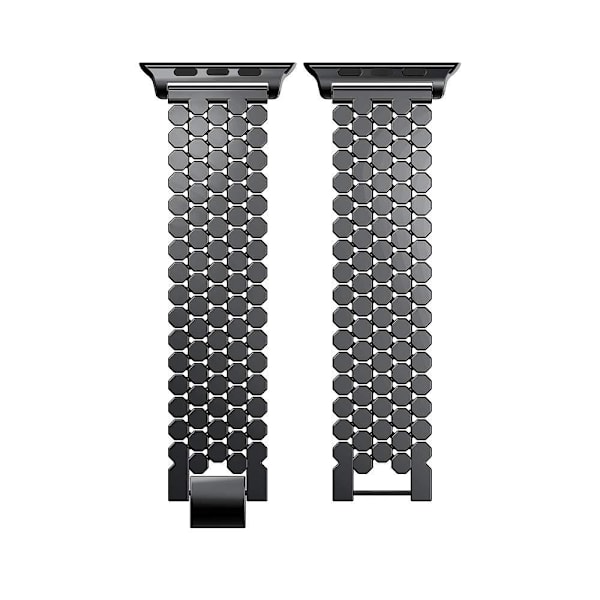 Sølvkompatibel med Apple Watch-rem 45mm 44mm 42mm for kvinner og menn, justerbar erstatningsrem i rustfritt stål for Apple Watch SE/iWa