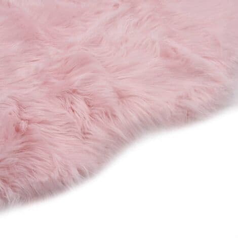 Teppe 60x90 cm Kunstig Saueskinn Rosa