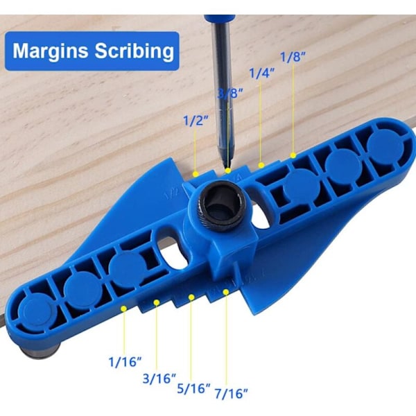 Träborrguide 2-i-1 Snear Verical Tourillon Terrical Trähål Lokalisering Träbearbetningsverktyg För Borrning/Markering Med Massement Halsband