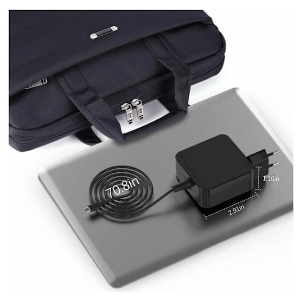65W USB C -laturi C-tyypin C-sovitin MacBook Pro/Air, Lenovo Thinkpad, HP Chromebook, Asus, Acer, Huawei Matebook, Xiaomi Air, Samsung Chromebook P -laitteille