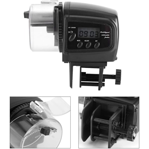 Digital fiskmatare LCD-distributör av elektronisk fiskmatare Automatisk timer Akvarium Tank Matmaskin