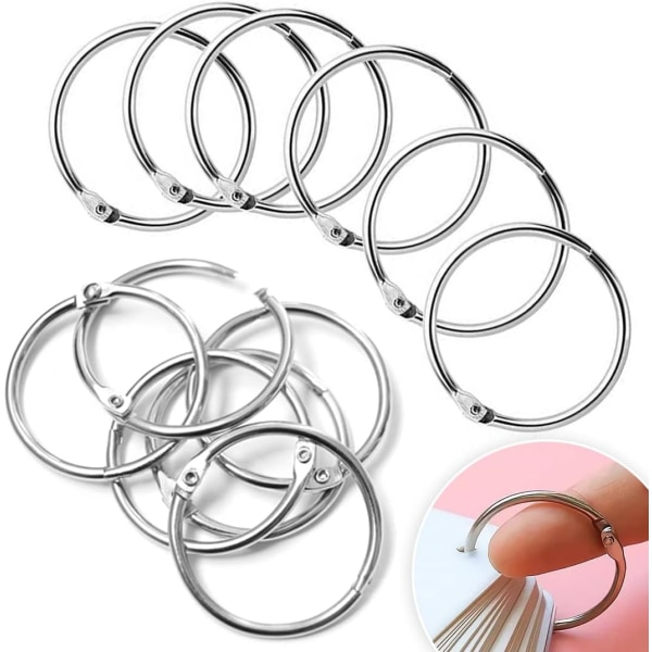 120pcs Book Rings Binder Rings Loose Leaf Rings for Notebook Scrapbooking Book Binder DIY Key Rings (20mm-120pcs)