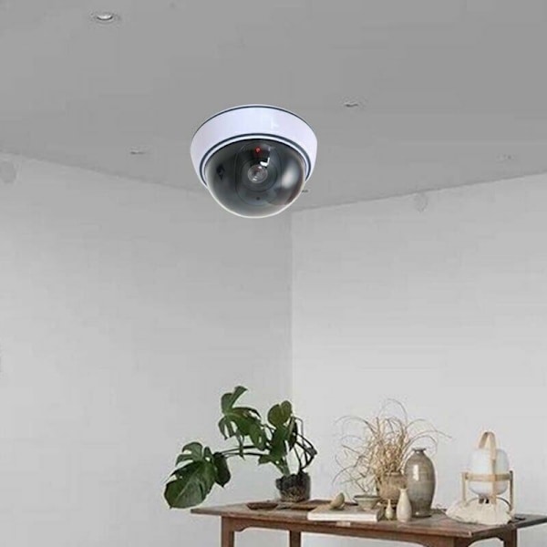 2-pak Professionel Dome Kamera med Dummy Flash med Linse og Blinkende LED (Hvid)