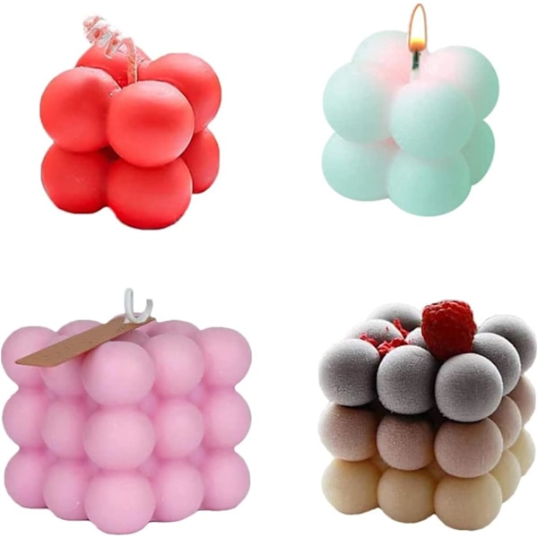 2 stk. Silikone 3D Bobleform Chokolade Fudge Kage Dekoration Form Lysfremstillingsform