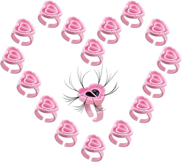 100 stk. limringe til eyelash extensions, limholder til øjenvipper, limringe til tatovering af blæk, engangsringe