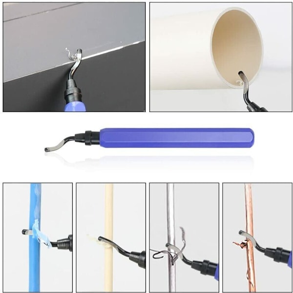 Manuelt avgratingsverktøy, 1 metallhåndtak + 1 BS1010 HSS-blader 360° roterende metallavgratingsblader for 3D-printing av rør, plast, aluminium, kobber, PVC