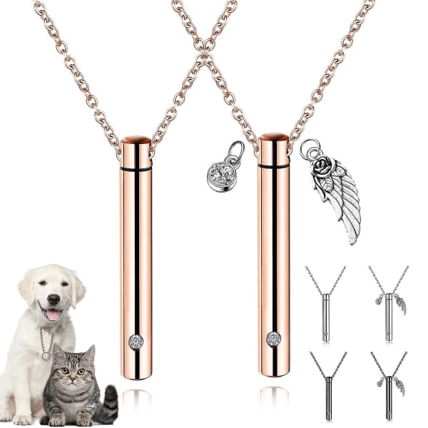 Best Seller Pet Memorial Necklace Inlaid Rhinestone Jewelry Accessories Anit-rust Creative Pet Keepsake Ashes Urn Necklace Pet Supplies