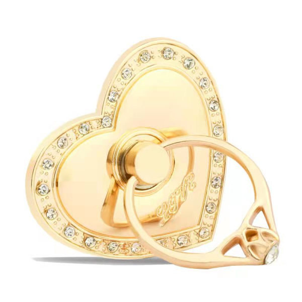 4-delt kjærlighet telefonringholder (fire farger), kjærlighet diamant fingergrep holder ring biltelefonringholder smarttelefonringholder nettbrett rosegull