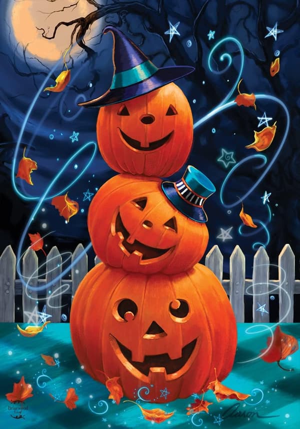 Dobbeltsidig ny Halloween gresskar dyr hageflagg strykefri