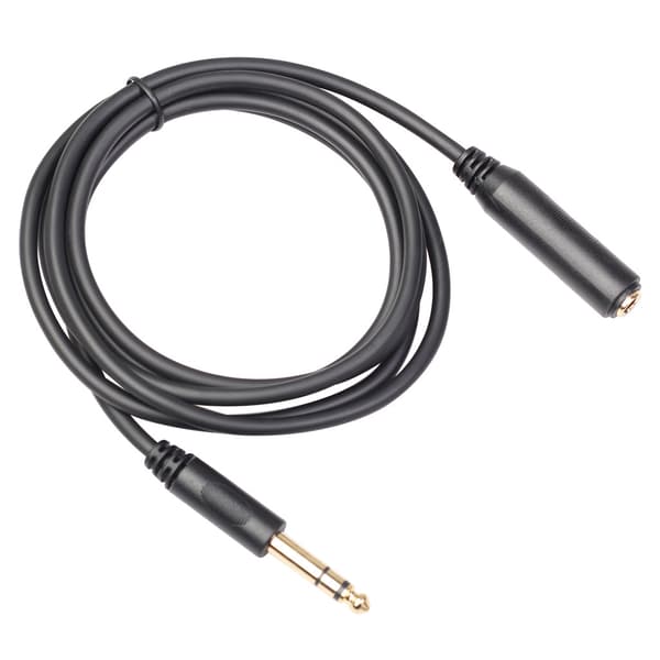 Lydkabel (3m), Universal Continuous Cable, Sprøjtestøbt forgyldt hovedmixer/elguitar Stereo Big 3 Pole 6,35 Han til Hun Extensio
