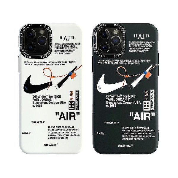 2 stk. til iPhone 13 Off-white sort Nike Frosted Telefon Cover