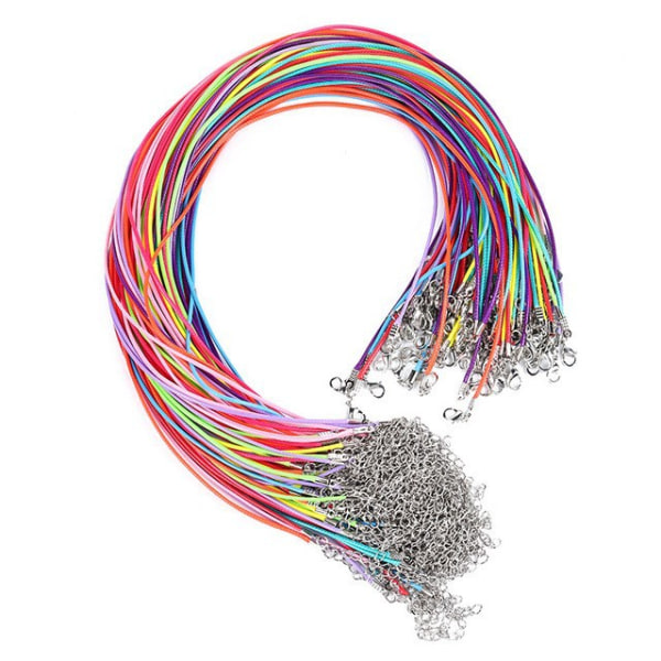 100 st halsbandssnöre för smyckestillverkning, färgat vaxat halsband C