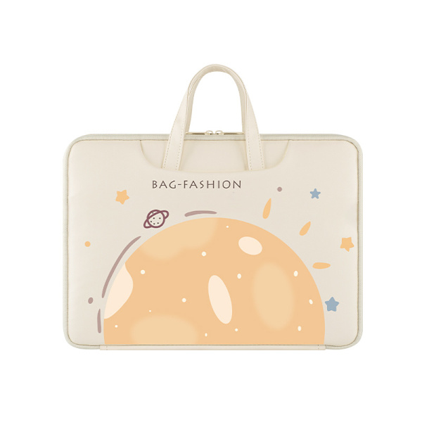 Laptopväska lock cartoon datorväska 15-tums planet off-white kan ställas in i resväska notebook handväska portfölj