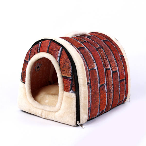 Pehmeä Lämmin Kissansänky Talvi-Soiva Pesä, Kannettava Iglu Lemmikin Talo Kisseille, Mini Pieni Koiran Sänky, Lemmikin Sänky Kissalle, Kissannuollolle, Pennulle ja Kanille M Retro Tiili Seinä