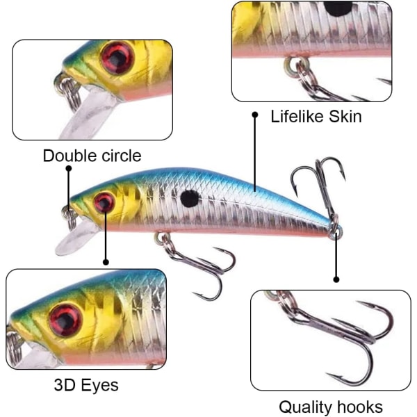 2 st Bionic Artificial Lure Artificial Floating Lure Artifici