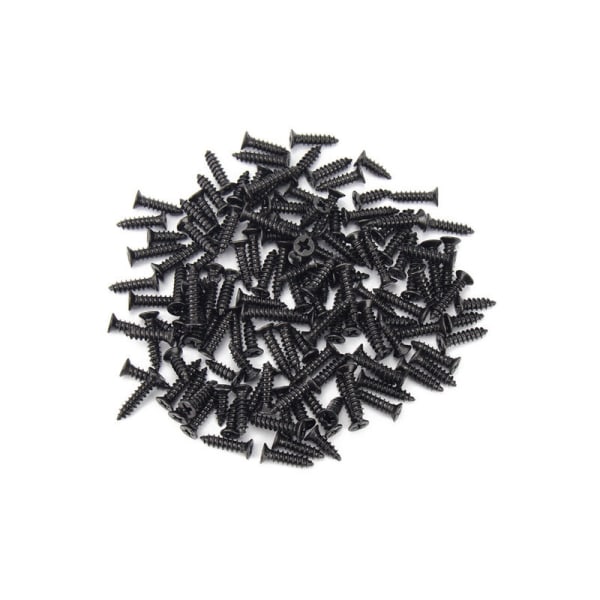 100 kpl puuruuveja, pienikanttinen kannenpääruuvi, mustat teräsruuvit lastulevylle, MDF-kaappikalusteisiin, saranat M4 x 16 mm